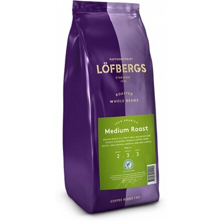 Кофе в зерне "Lofbergs" Medium Roast, пачка